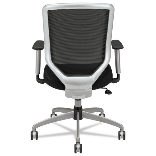Boda Series Mesh-padded Mesh High-back Work Chair, Supports Up To 250 Lbs., Black Seat-black Back, Titanium Base