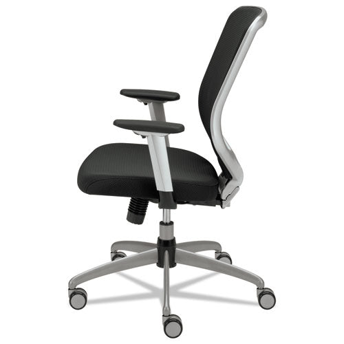 Boda Series Mesh-padded Mesh High-back Work Chair, Supports Up To 250 Lbs., Black Seat-black Back, Titanium Base