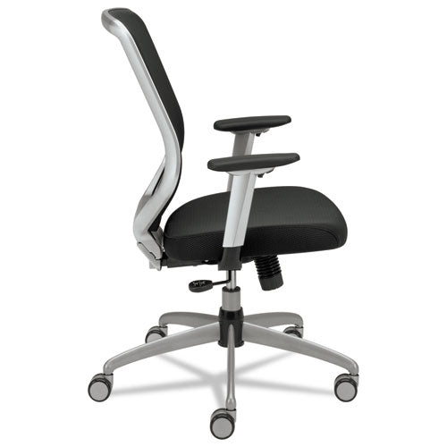 Boda Series Mesh-padded Mesh High-back Work Chair, Supports Up To 250 Lbs., Black Seat-black Back, Titanium Base