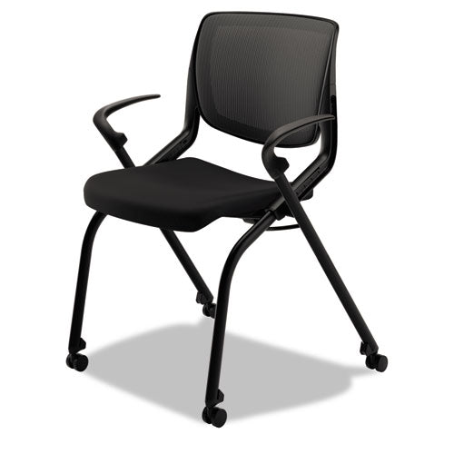 Motivate Nesting-stacking Flex-back Chair, Onyx Seat-black Back, Black Base