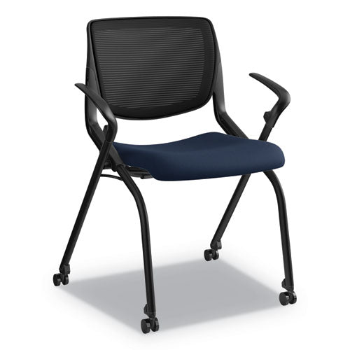 Motivate Nesting-stacking Flex-back Chair, Onyx Seat-black Back, Black Base