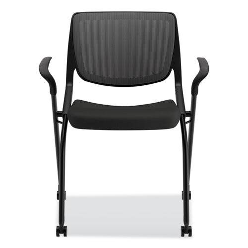 Motivate Nesting-stacking Flex-back Chair, Onyx Seat-black Back, Black Base