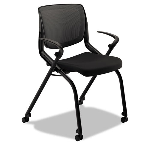 Motivate Nesting-stacking Flex-back Chair, Onyx Seat-black Back, Black Base