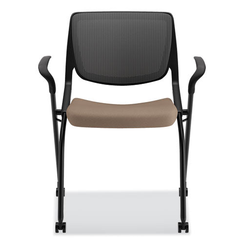 Motivate Nesting-stacking Flex-back Chair, Morel Seat-black Back, Black Base