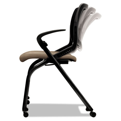 Motivate Nesting-stacking Flex-back Chair, Morel Seat-black Back, Black Base