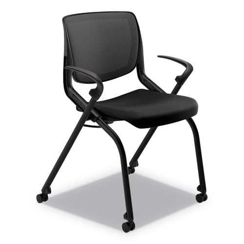 Motivate Nesting-stacking Flex-back Chair, Onyx Seat-black Back, Black Base