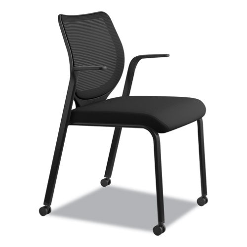 Nucleus Series Multipurpose Stacking Chair With Ilira-stretch M4 Back, Black Seat-black Back, Black Base