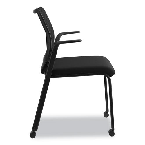Nucleus Series Multipurpose Stacking Chair With Ilira-stretch M4 Back, Black Seat-black Back, Black Base