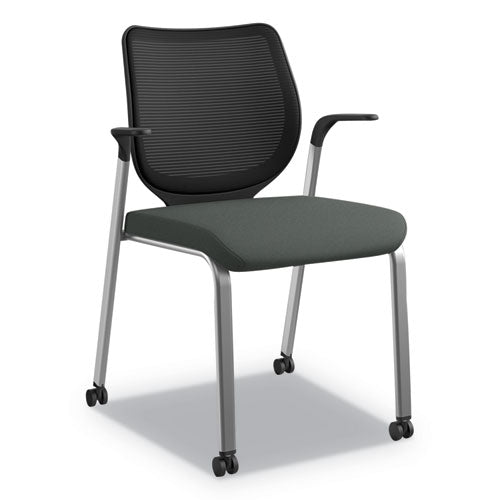 Nucleus Series Multipurpose Stacking Chair With Ilira-stretch M4 Back, Black Seat-black Back, Black Base