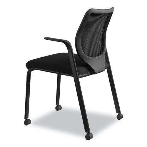 Nucleus Series Multipurpose Stacking Chair With Ilira-stretch M4 Back, Black Seat-black Back, Black Base