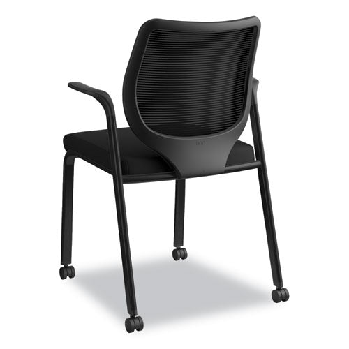 Nucleus Series Multipurpose Stacking Chair With Ilira-stretch M4 Back, Black Seat-black Back, Black Base
