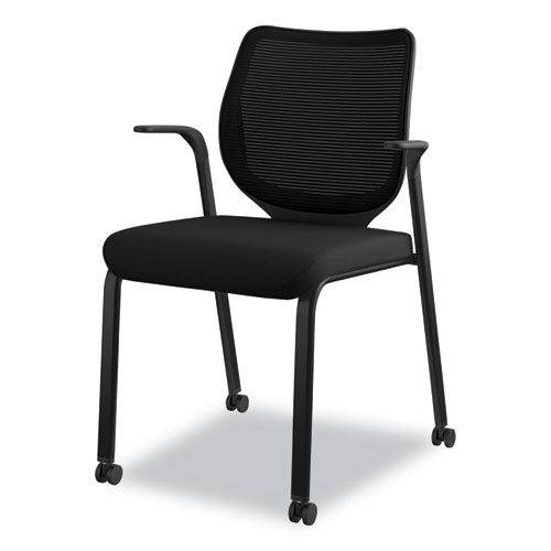 Nucleus Series Multipurpose Stacking Chair With Ilira-stretch M4 Back, Black Seat-black Back, Black Base