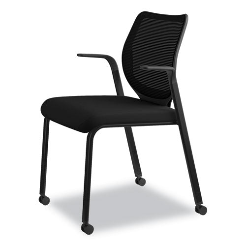 Nucleus Series Multipurpose Stacking Chair With Ilira-stretch M4 Back, Black Seat-black Back, Black Base