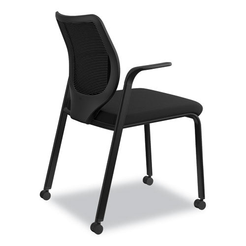 Nucleus Series Multipurpose Stacking Chair With Ilira-stretch M4 Back, Black Seat-black Back, Black Base