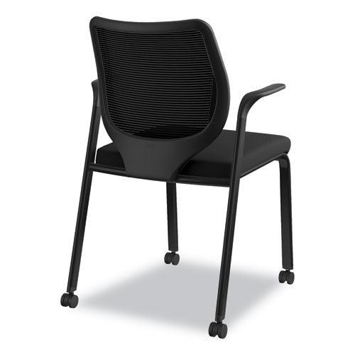 Nucleus Series Multipurpose Stacking Chair With Ilira-stretch M4 Back, Black Seat-black Back, Black Base