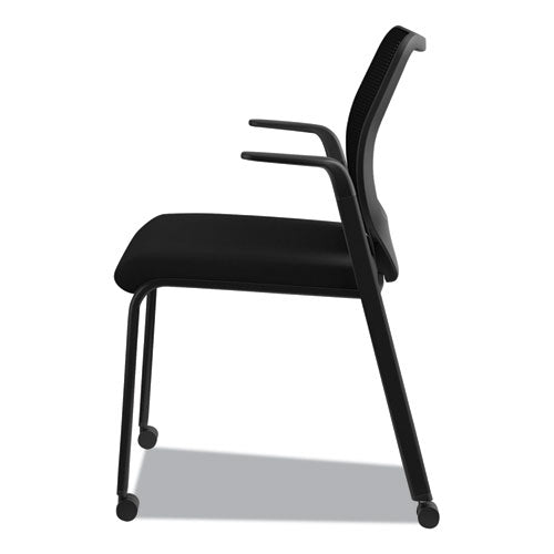 Nucleus Series Multipurpose Stacking Chair With Ilira-stretch M4 Back, Black Seat-black Back, Black Base