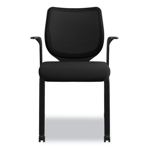 Nucleus Series Multipurpose Stacking Chair With Ilira-stretch M4 Back, Black Seat-black Back, Black Base