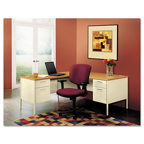 Metro Classic Left Pedestal Desk, 66w X 30d X 29.5h, Mocha-black
