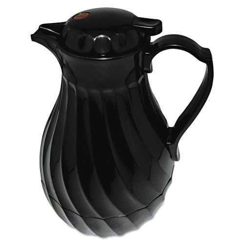 Poly Lined Carafe, Swirl Design, 40oz Capacity, Black