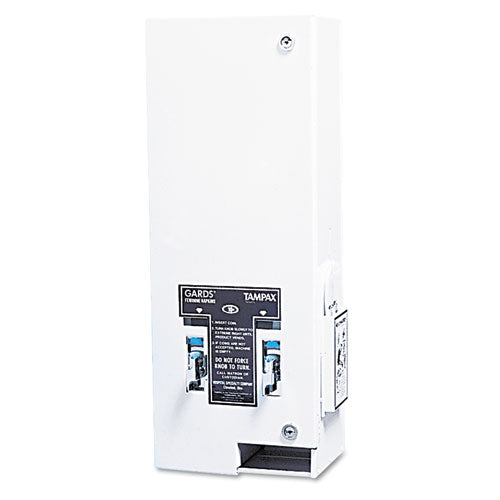 Dual Sanitary Napkin-tampon Dispenser, Coin, 11 1-8 X 7 5-8 X 26 3-8, White