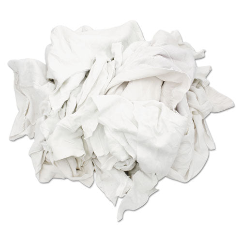 New Bleached White T-shirt Rags, 25 Pounds-bag