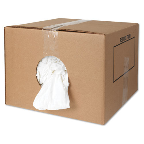 New Bleached White T-shirt Rags, 25 Pounds-bag