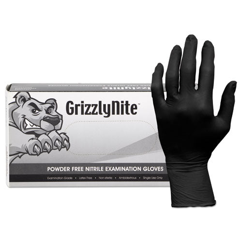 Proworks Grizzlynite Nitrile Gloves, Black, Small, 1000-ct