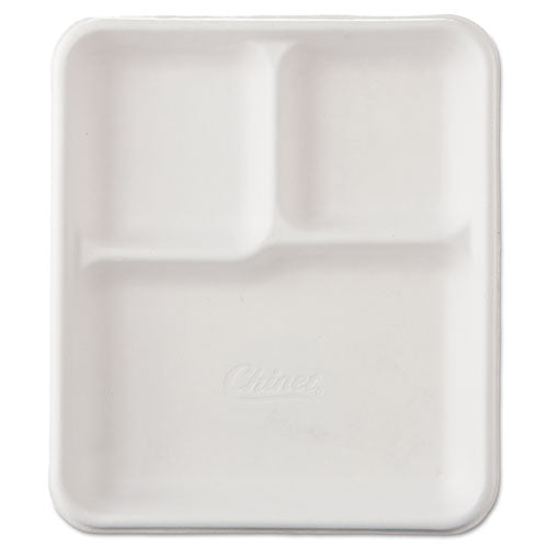 Heavy-weight Molded Fiber Cafeteria Trays, 6-comp, 8 1-2 X 12 1-2, 500-carton