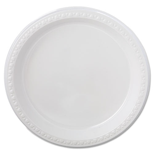 Heavyweight Plastic Plates, 7" Diameter, Black, 125-pack, 8 Packs-ct