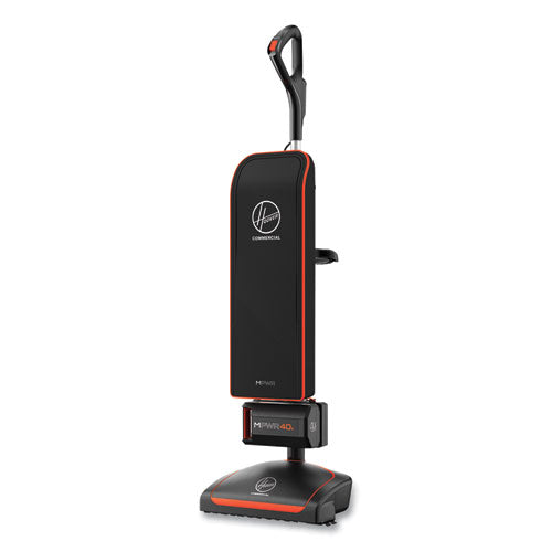 Hvrpwr 40v Cordless Upright Vacuum, 13" Cleaning Path, Black-orange