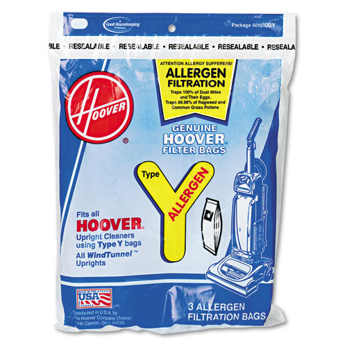Disposable Allergen Filtration Bags For Commercial Windtunnel Vacuum, 3pk-ea