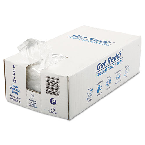 Food Bags, 2 Qt, 0.68 Mil, 6" X 12", Clear, 1,000-carton