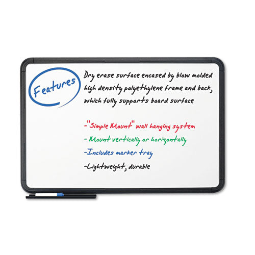 Ingenuity Dry Erase Board, Resin Frame With Tray, 36 X 24, Charcoal