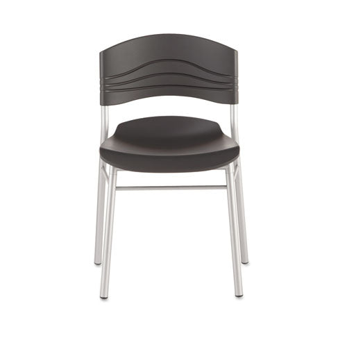 Caféworks Cafe Chair, Graphite Seat-graphite Back, Silver Base, 2-carton