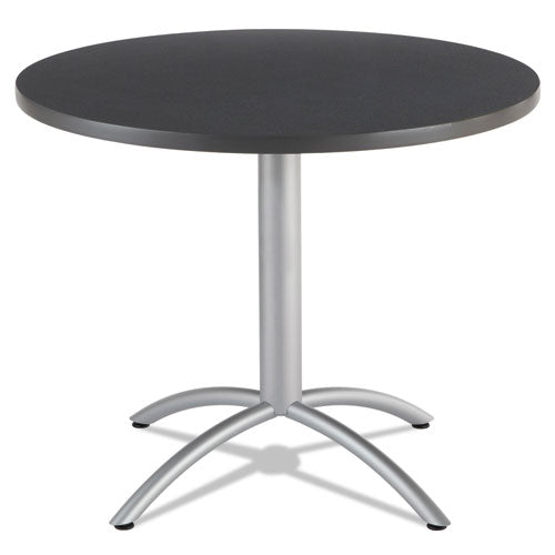 Caféworks Table, 36 Dia X 30h, Graphite Granite-silver