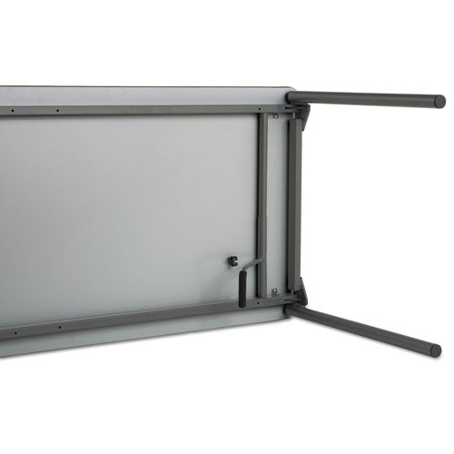 Maxx Legroom Rectangular Folding Table, 72w X 18d X 29-1-2h, Gray-charcoal