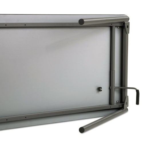Maxx Legroom Rectangular Folding Table, 72w X 18d X 29-1-2h, Gray-charcoal