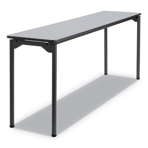 Maxx Legroom Rectangular Folding Table, 72w X 18d X 29-1-2h, Gray-charcoal