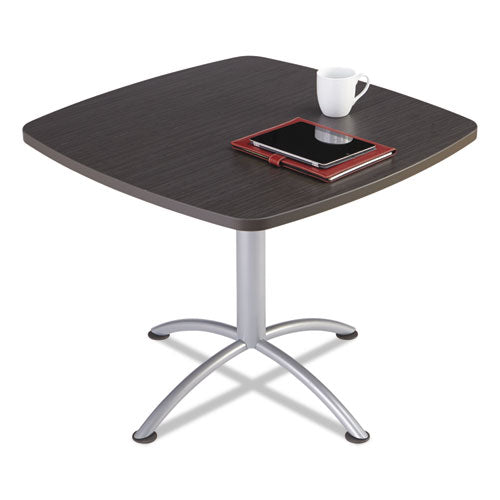Iland Table, Contour, Square Seated Style, 36" X 36" X 29", Gray Walnut-silver