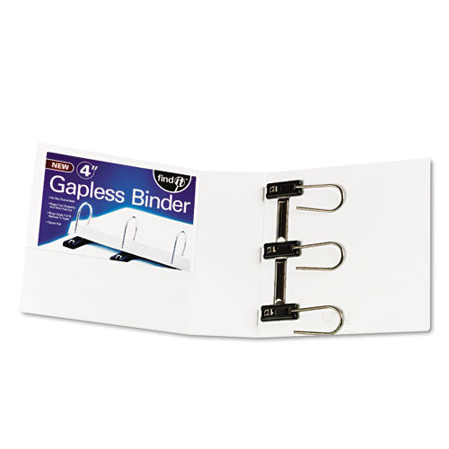 Gapless Loop Ring View Binder, 3 Rings, 4" Capacity, 11 X 8.5, White