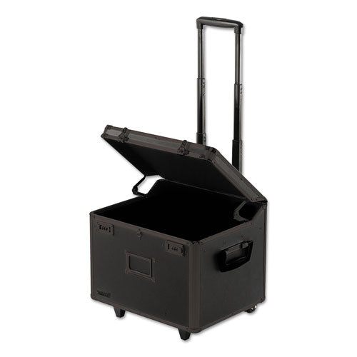 Locking Mobile File Chest, Letter-legal Files, 17.5" X 15.5" X 14.5", Black-chrome