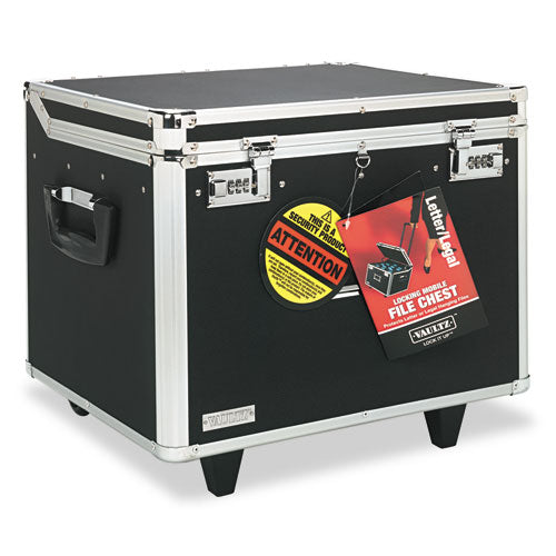 Locking Mobile File Chest, Letter-legal Files, 17.5" X 15.5" X 14.5", Black-chrome