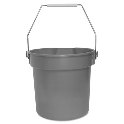 Deluxe Heavy-duty Bucket, Gray, Polypropylene, 10qt, 10 5-8dia X 10 1-4h