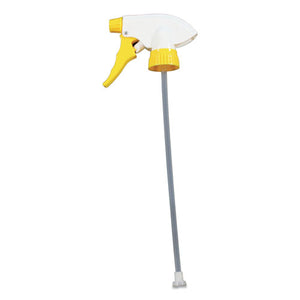 Chemical Resistant Trigger Sprayers, 9.88" Tube, Fits 32 Oz Bottles, Yellow-white, 24-carton