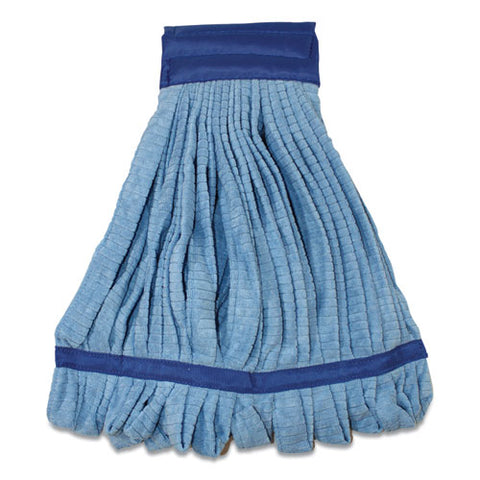 Microfiber Tube Wet Mops, Large, 5" Headband, Blue, 12-carton