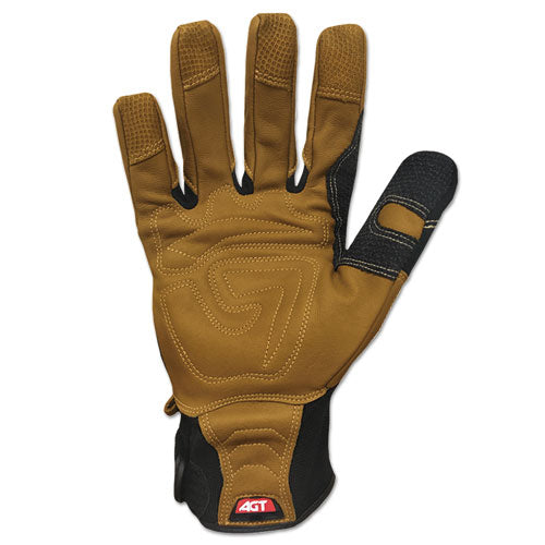 Ranchworx Leather Gloves, Black-tan, Medium