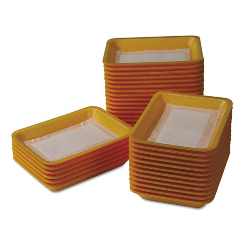 Meat Tray Pads, 6w X 4 1-2d, White-yellow, 1000-carton