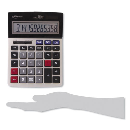 15975 Large Display Calculator, Dual Power, 12-digit Lcd Display