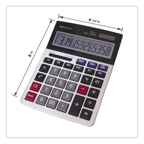 15975 Large Display Calculator, Dual Power, 12-digit Lcd Display