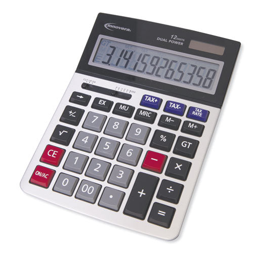 15975 Large Display Calculator, Dual Power, 12-digit Lcd Display